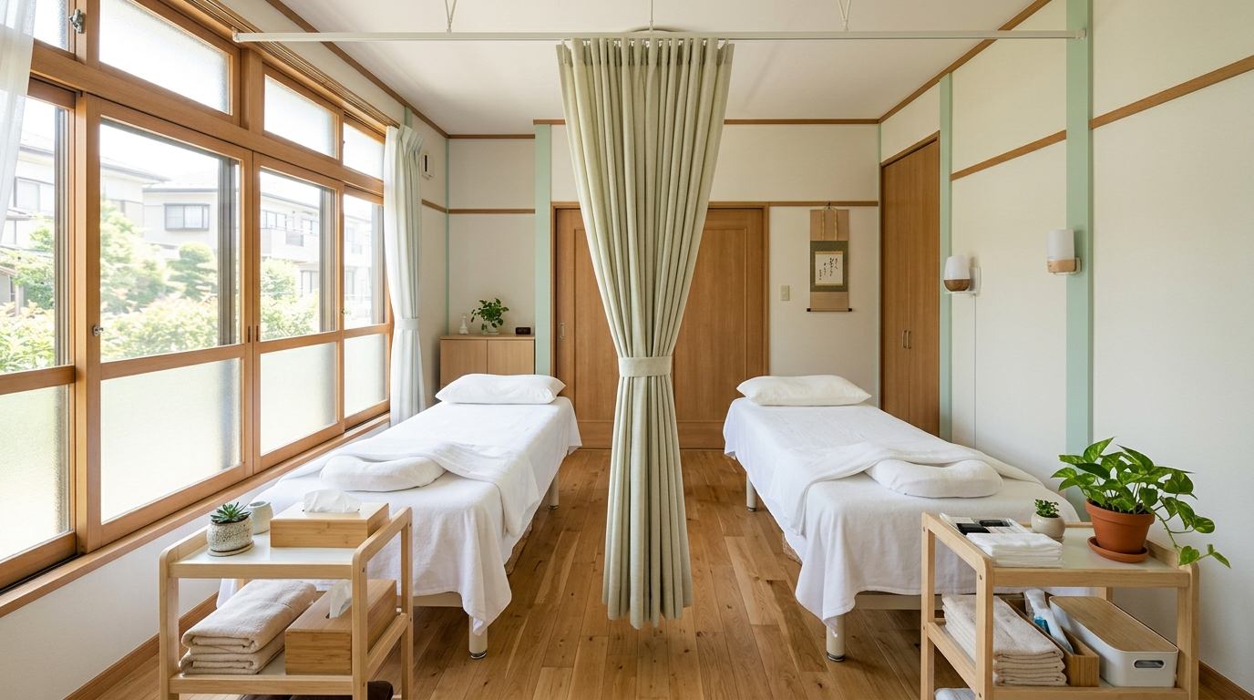 明るい施術室
